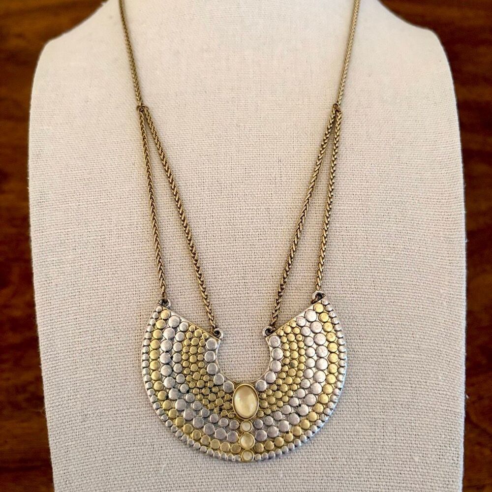 Lucky Brand | Two-Tone Iridescent Pendant Necklace | 18” Adjustable